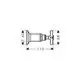Absperrventil mit Kreuzgriff in Chrom-Finish, hergestellt von AXOR. Abgebildet in Seitenansicht mit detaillierten Maßen zur Installation.